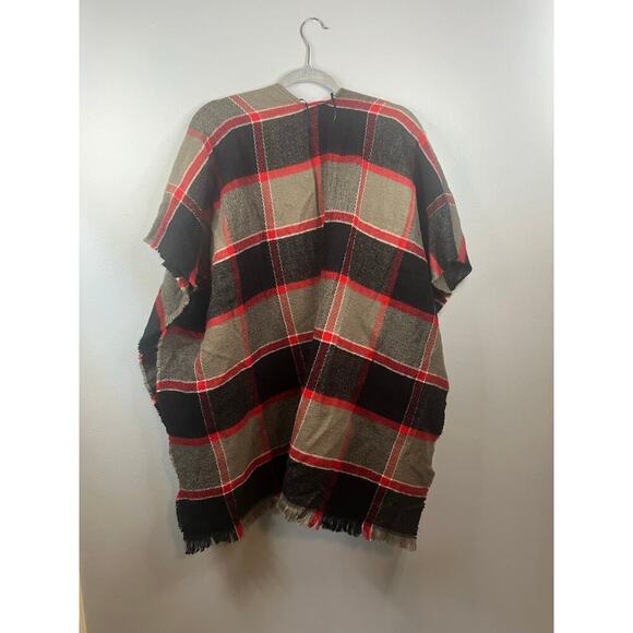 Loft Plaid Poncho One Size - Picture 4 of 4